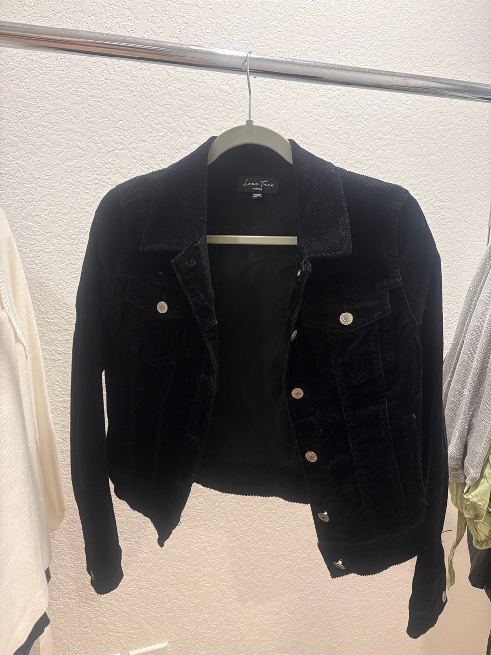 Love Tree Black Corduroy Jacket